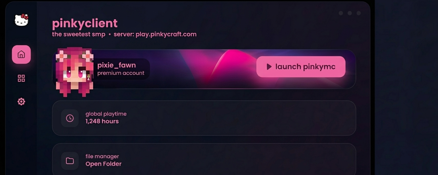 PinkyClient launcher screenshot